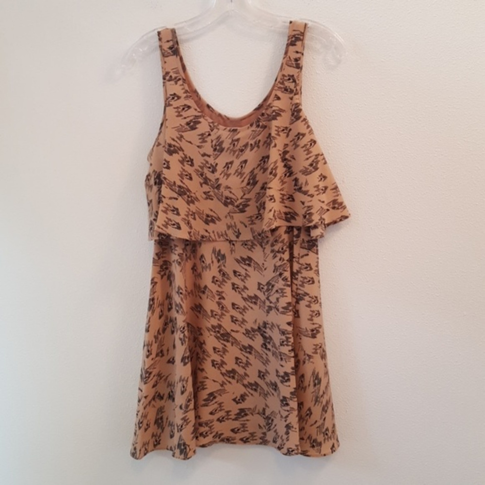 BCBGeneration Tan and Black Print Dress - Picture 2 of 6